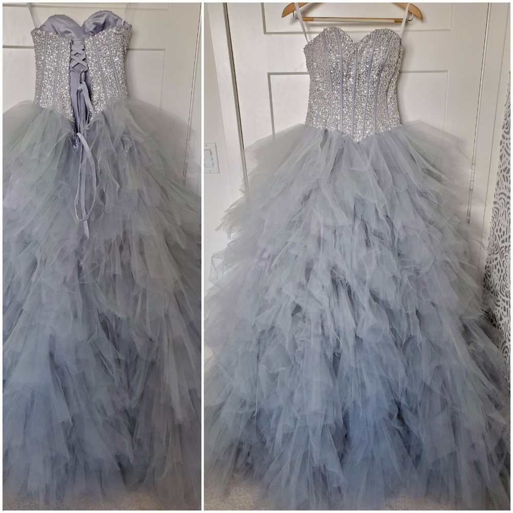 Sequin Poofy Ruffles Ball Gown gala wedding Dress